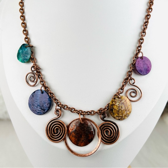 Pretty modernist style vintage costume necklace - Picture 6 of 8